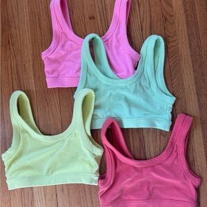 ALO Yoga Pastel Ribbed Cropped Tank Pack - Pink, Mint, Yellow, Rose